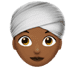 👳🏾‍♀️ woman wearing turban: medium-dark skin tone display on Apple